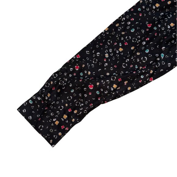 Christopher & Banks Womens Collared Button Front Blouse-Black-Size L-NWT - Picture 5 of 6